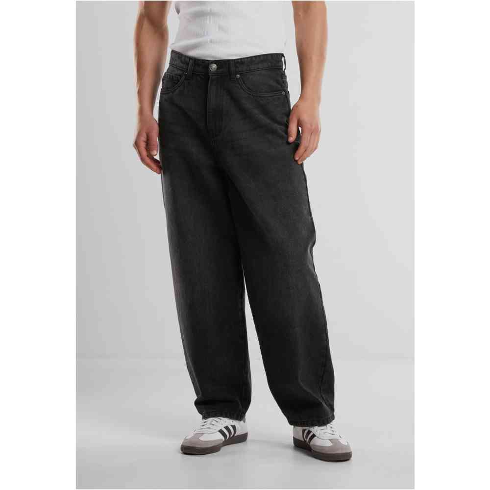 Urban Classics - Tapered Heavy Ounce Baggy Jeans Broek rechte pijpen - Zwart
